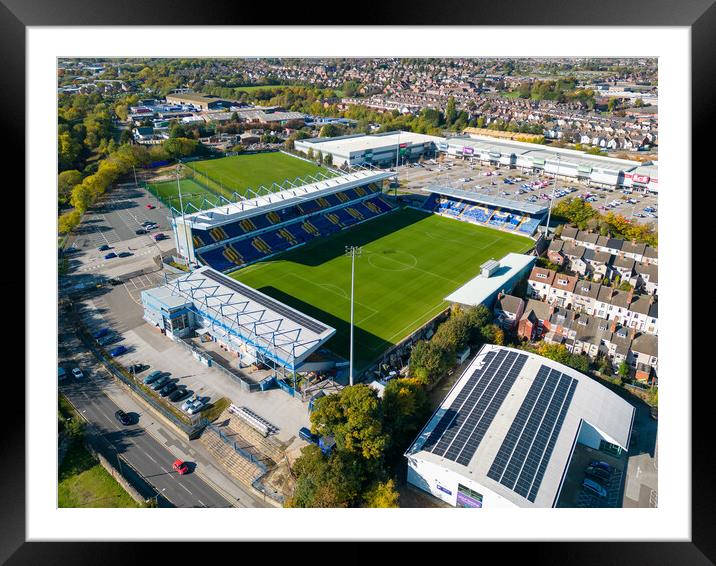 Field Mill Mansfield Town Framed Mounted Print by Apollo Aerial Photography