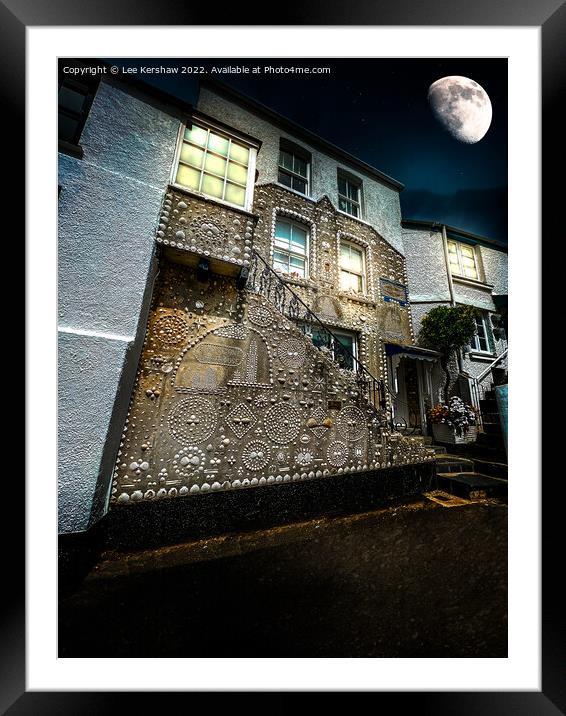 Enchanting Moonlit Shell House in Polperro Framed Mounted Print by Lee Kershaw