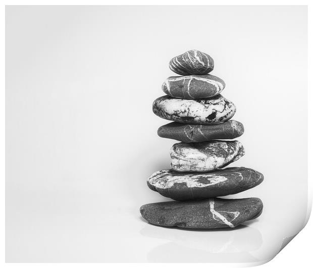 Cornish Zen Stones Print by kathy white