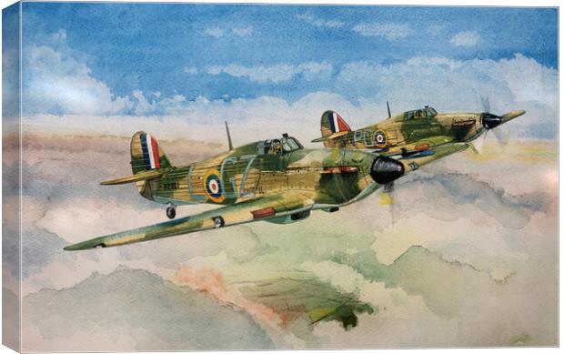 A section of RAF Hawker Hurricanes Canvas Print by John Lowerson