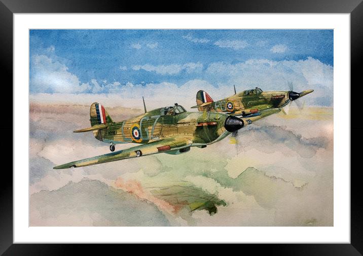 A section of RAF Hawker Hurricanes Framed Mounted Print by John Lowerson