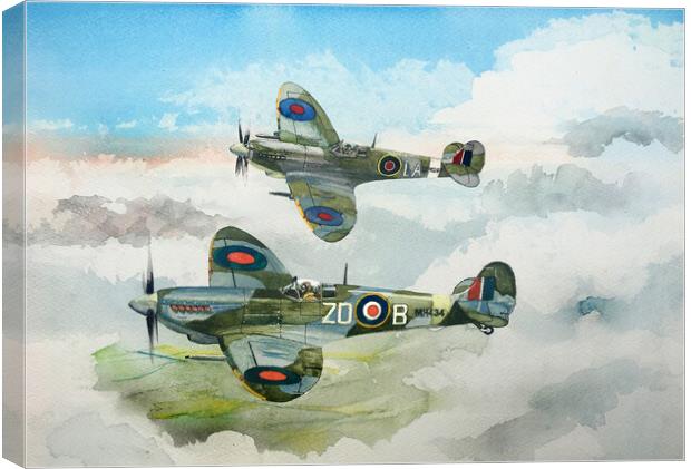 ASection of Spitfires Canvas Print by John Lowerson