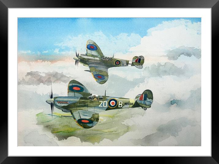 ASection of Spitfires Framed Mounted Print by John Lowerson