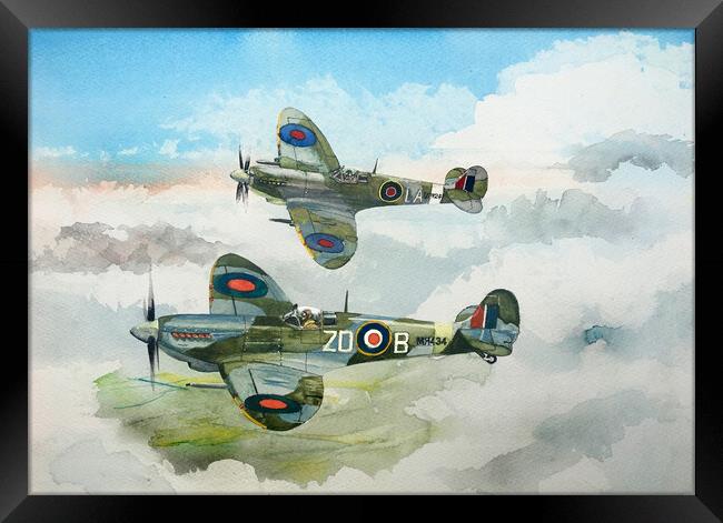 ASection of Spitfires Framed Print by John Lowerson