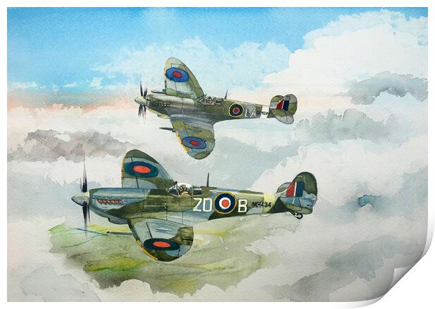 ASection of Spitfires Print by John Lowerson