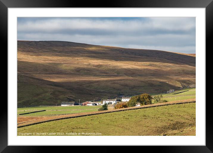 Waters Meet and Herdship Farms, Harwood, Teesdale Framed Mounted Print by Richard Laidler