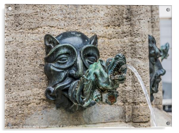 Guardsmen Fountain Dragon Statue Fountain Lucerne Switzerland Acrylic by William Perry