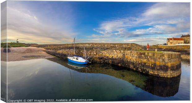 The Perfect Calm, Portsoy 17th Century Harbour Fishing Village Scotland  Canvas Print by OBT imaging