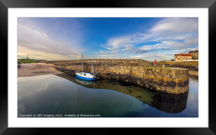 The Perfect Calm, Portsoy 17th Century Harbour Fishing Village Scotland  Framed Mounted Print by OBT imaging