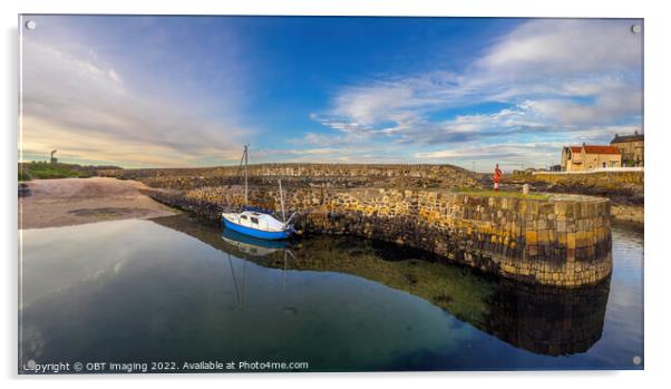 The Perfect Calm, Portsoy 17th Century Harbour Fishing Village Scotland  Acrylic by OBT imaging