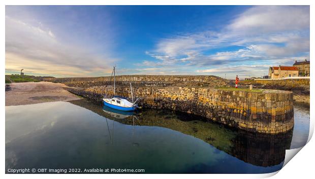 The Perfect Calm, Portsoy 17th Century Harbour Fishing Village Scotland  Print by OBT imaging