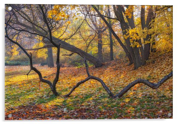 Unique Serpent Tree In Park Acrylic by Artur Bogacki