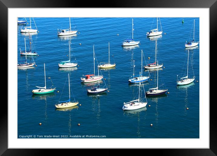 Sailing boats in Brixham Harbour  Framed Mounted Print by Tom Wade-West