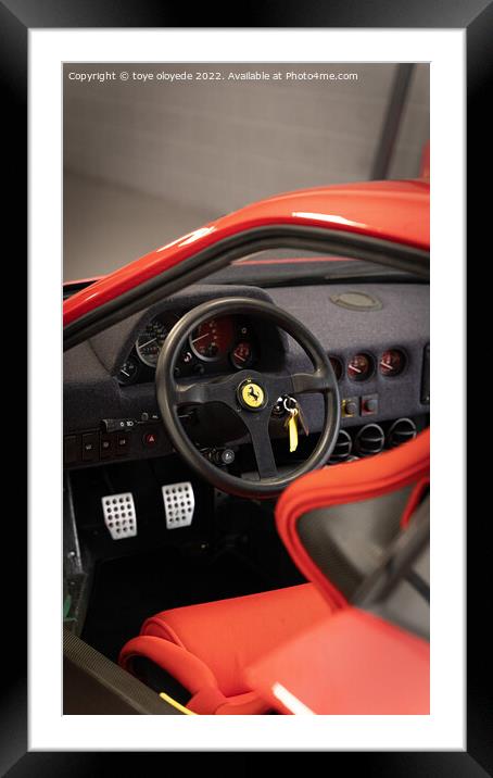 Ferrari F40 Steering Wheel Framed Mounted Print by Auto view Point