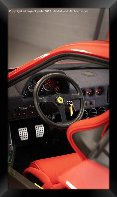 Ferrari F40 Steering Wheel Framed Print by Auto view Point
