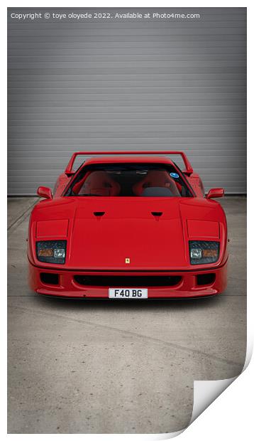 Ferrari F40 Print by Auto view Point