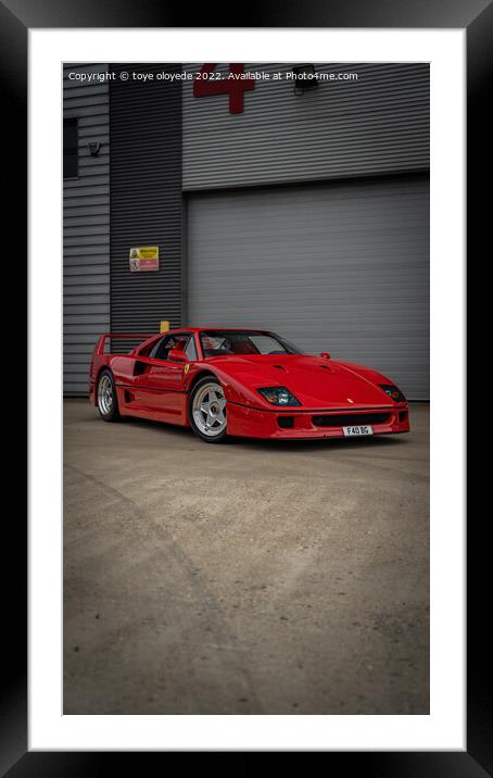 Ferrari F40 Framed Mounted Print by Auto view Point