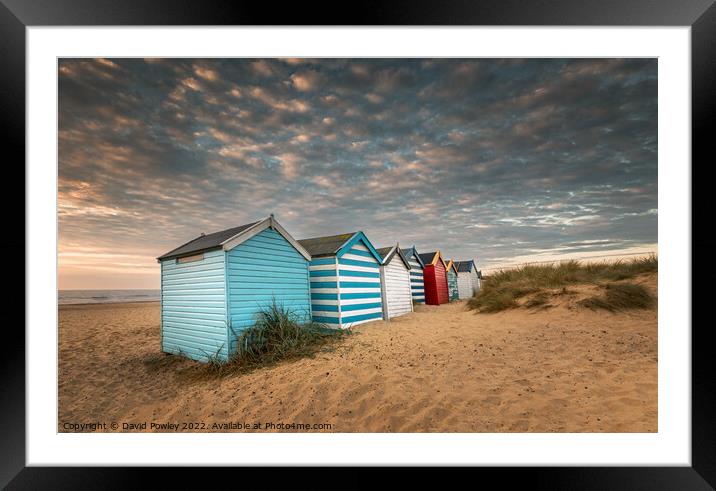 Millionaires Row on Southwold Beach Framed Mounted Print by David Powley