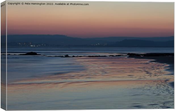 Sunset at Exmouth in Devon Canvas Print by Pete Hemington