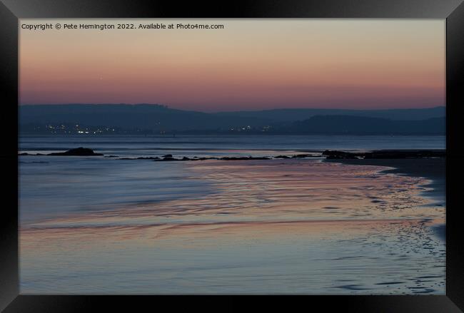 Sunset at Exmouth in Devon Framed Print by Pete Hemington