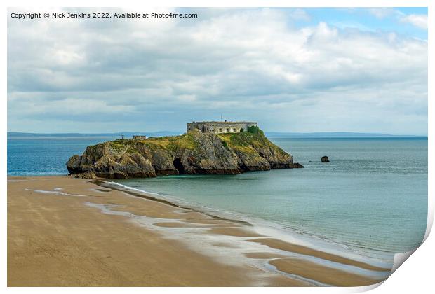 St Catherine's Island off Tenby  Print by Nick Jenkins