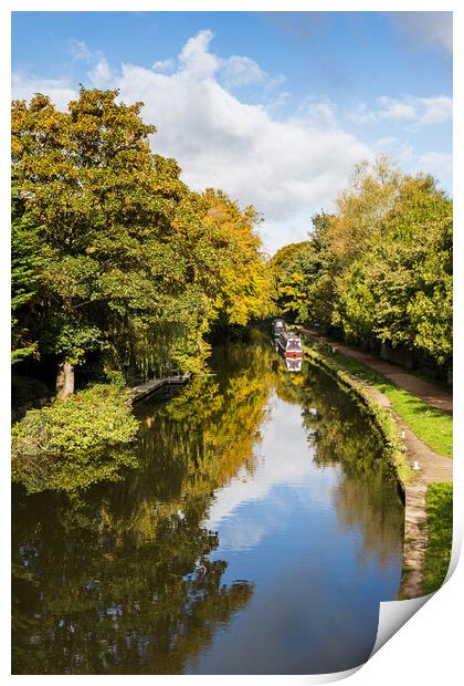 Autumn on the Leeds Liverpool canal Print by Jason Wells