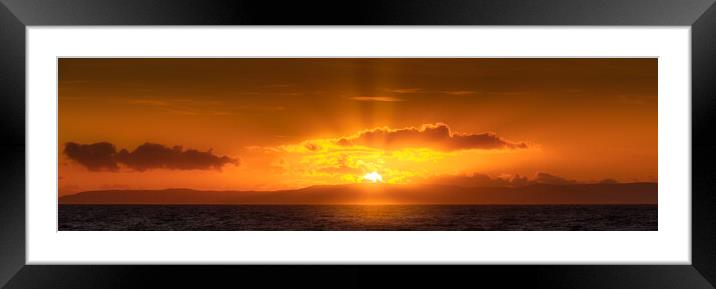 Amber Clouds Panorama Framed Mounted Print by Gareth Burge Photography