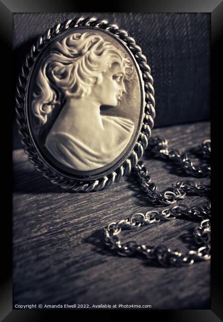 Cameo Necklace Framed Print by Amanda Elwell
