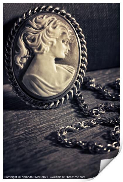 Cameo Necklace Print by Amanda Elwell