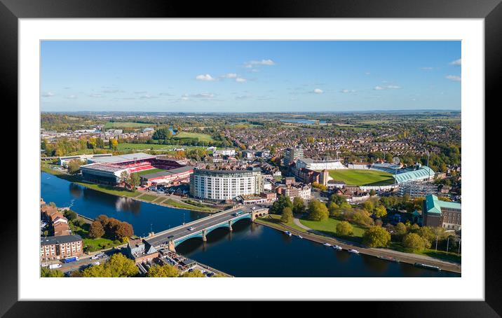 City Ground and Trent Bridge Framed Mounted Print by Apollo Aerial Photography