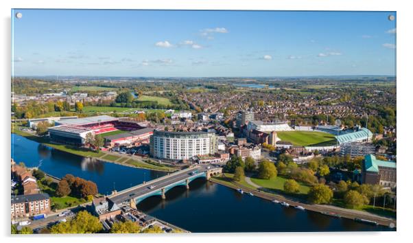 City Ground and Trent Bridge Acrylic by Apollo Aerial Photography