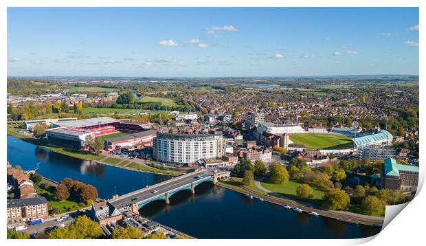 City Ground and Trent Bridge Print by Apollo Aerial Photography