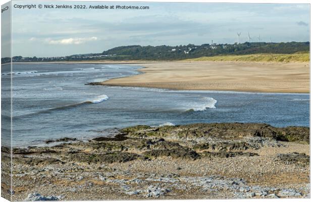 Incoming Tide River Ogmore Newton Beach Canvas Print by Nick Jenkins