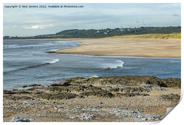Incoming Tide River Ogmore Newton Beach Print by Nick Jenkins