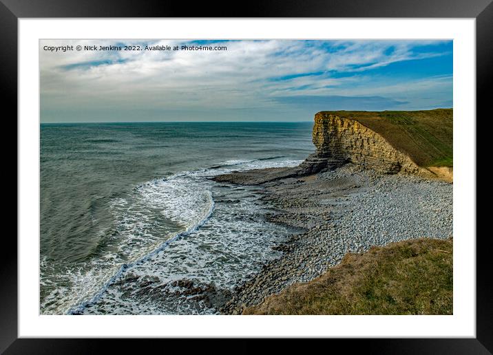 Nash Point or Marcross Beach Glamorgan Heritage Coast  Framed Mounted Print by Nick Jenkins