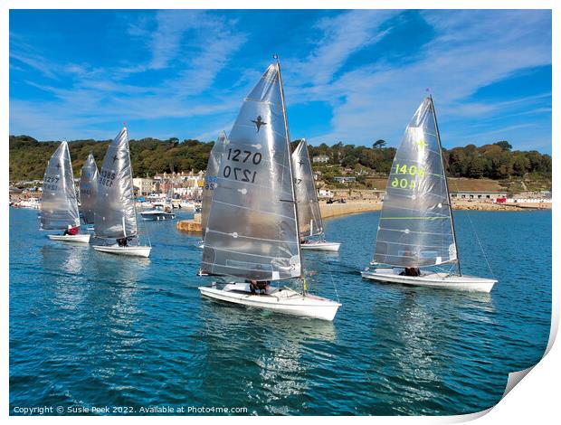 Phantom National Championship at Lyme Regis Dorset 2022  Print by Susie Peek