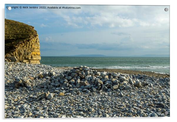 Llantwit Major or Colhugh Beach Glamorgan Coast Acrylic by Nick Jenkins