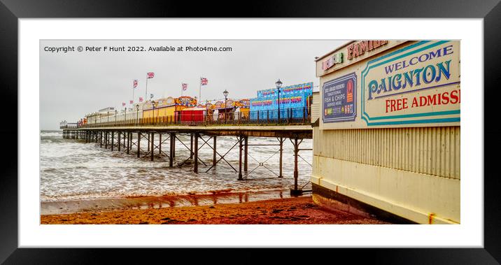 Stormy Weather By Paignton Pier Framed Mounted Print by Peter F Hunt
