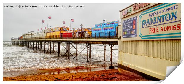 Stormy Weather By Paignton Pier Print by Peter F Hunt