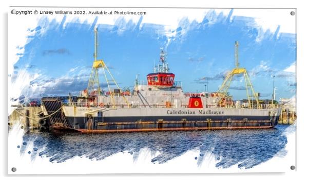Scottish Ferry Acrylic by Linsey Williams