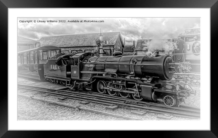 Steam Train River Mite Framed Mounted Print by Linsey Williams