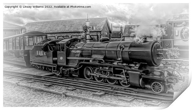 Steam Train River Mite Print by Linsey Williams