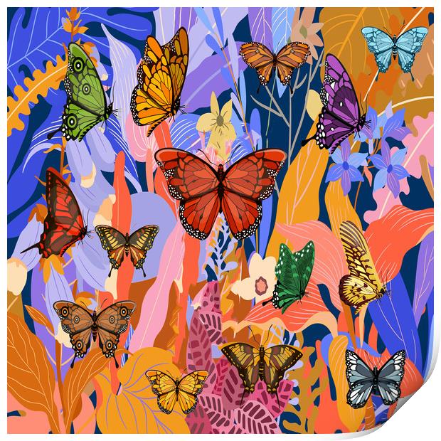 Butterfly Garden Print by Matthew Lacey