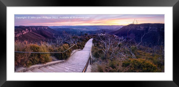 Cahill's Lookout blue mountains Framed Mounted Print by John-paul Phillippe