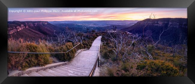 Cahill's Lookout blue mountains Framed Print by John-paul Phillippe