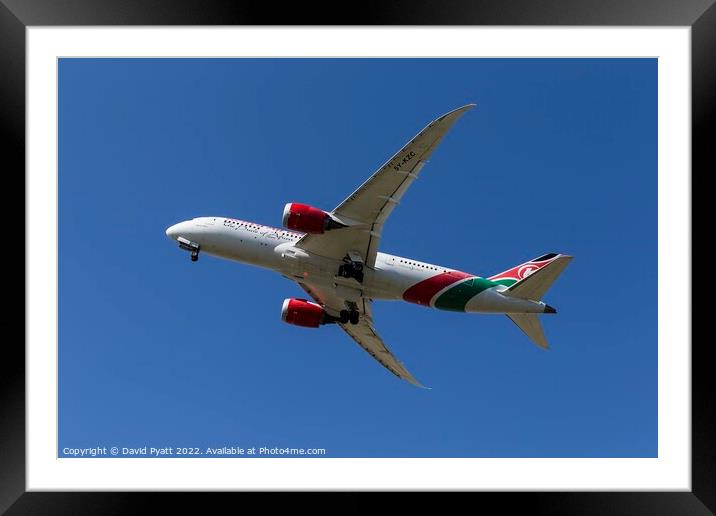 Kenya Airways Boeing 787 Go Around  Framed Mounted Print by David Pyatt