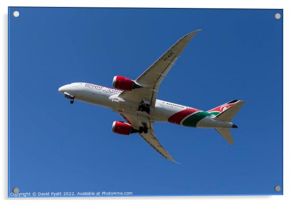 Kenya Airways Boeing 787 Go Around  Acrylic by David Pyatt