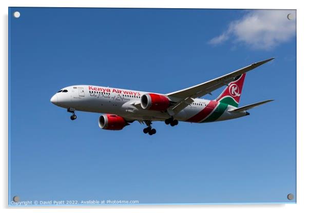 Kenya Airways Boeing 787 Dreamliner  Acrylic by David Pyatt
