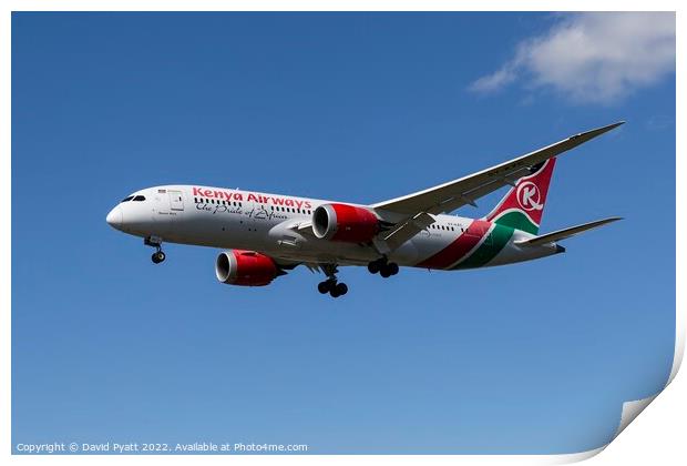 Kenya Airways Boeing 787 Dreamliner  Print by David Pyatt
