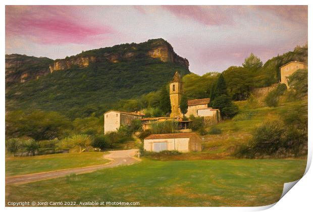 Autumn Refuge in San Ainiol - CR2010-3768-OIL Print by Jordi Carrio